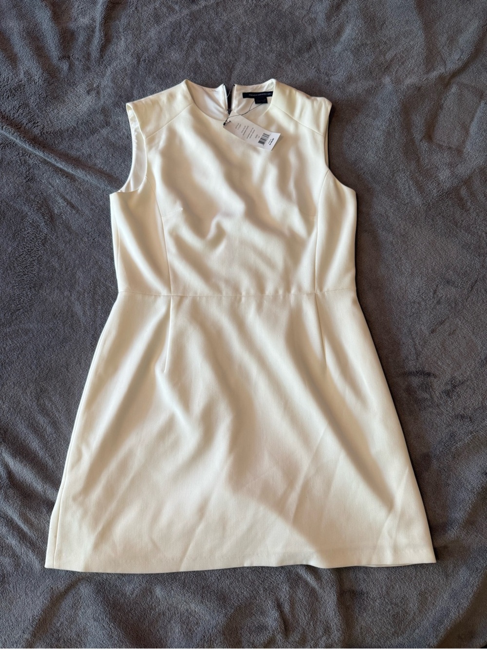 French Connection Cream Sleeveless Shift Dress